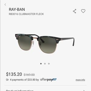 NEW Ray Ban Clubmaster Fleck